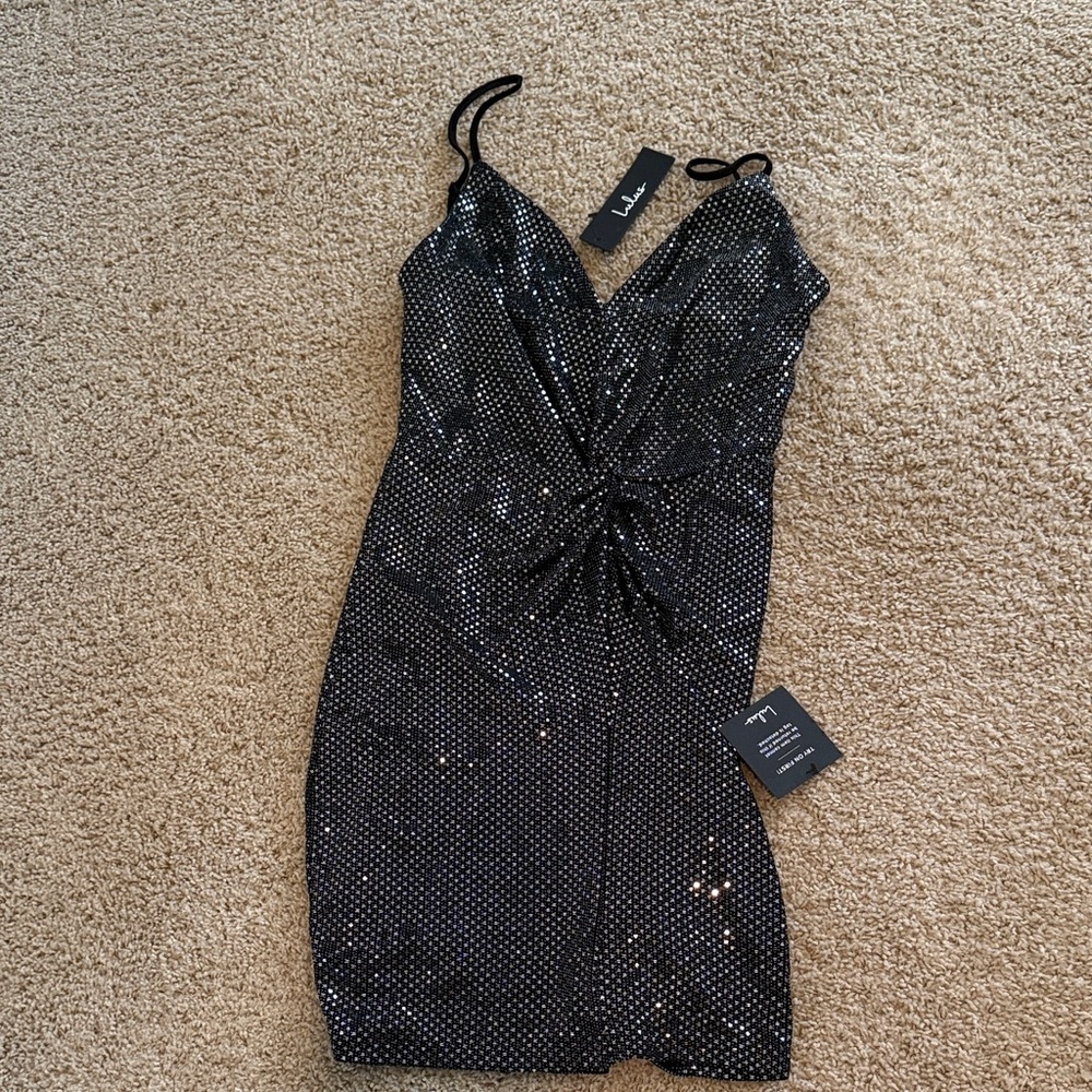Lulu's Black Sequin Mini Dress